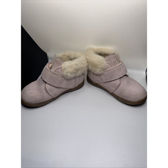 UGG Baby Girls Size 7 Pink Nolen Bootie Boot Leather First Walker Shoe Suede - Picture 3 of 5